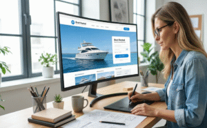 Diseñador web aplicando 7 claves para convertir visitantes en clientes mediante el diseño de una web clara y atractiva que guía al usuario y genera ventas.